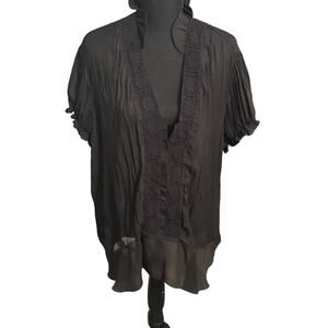 Sunny Taylor Blouse Women‎ Black Polyester 2X